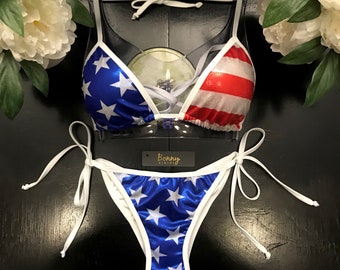 American Flag Bikini - Pads included