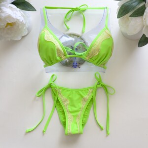 Florina lime / lace  bikini - made in USA