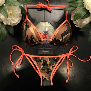 Camo String Bikini - Pads included - Cheeky or Regular coverage