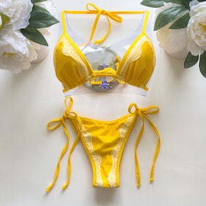 Florina yellow / lace  bikini - made in USA
