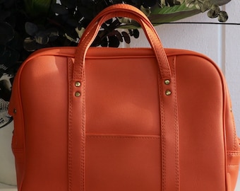 Vintage viniyl Carry On Handbag : Lightweight Travel Bag