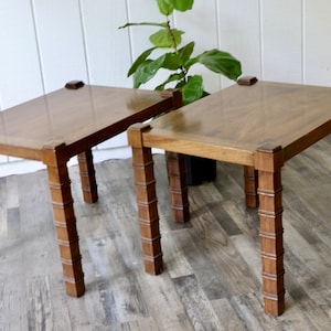Pair of Wood Side Tables by Lane Furniture -  Retro Set Lane End Tables - Mid Century Modern Rectangular End Tables Alta Vista VA