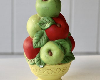 Vintage Ceramic Apple Topiary - Hand-Painted Fruit Bowl