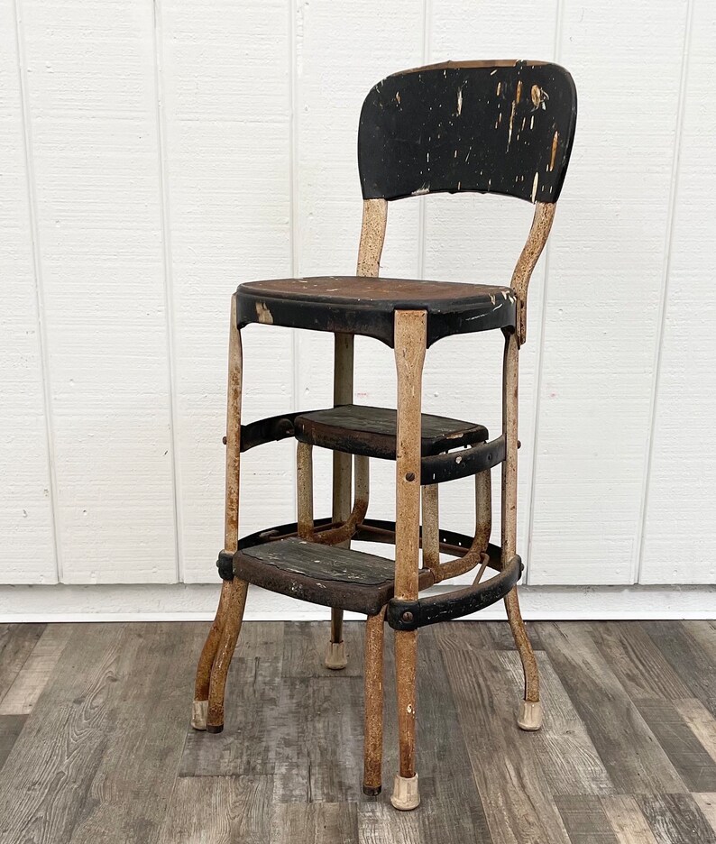 Rusty Cosco Chair - Vintage Step Stool Kitchen Furniture - Rusty ...
