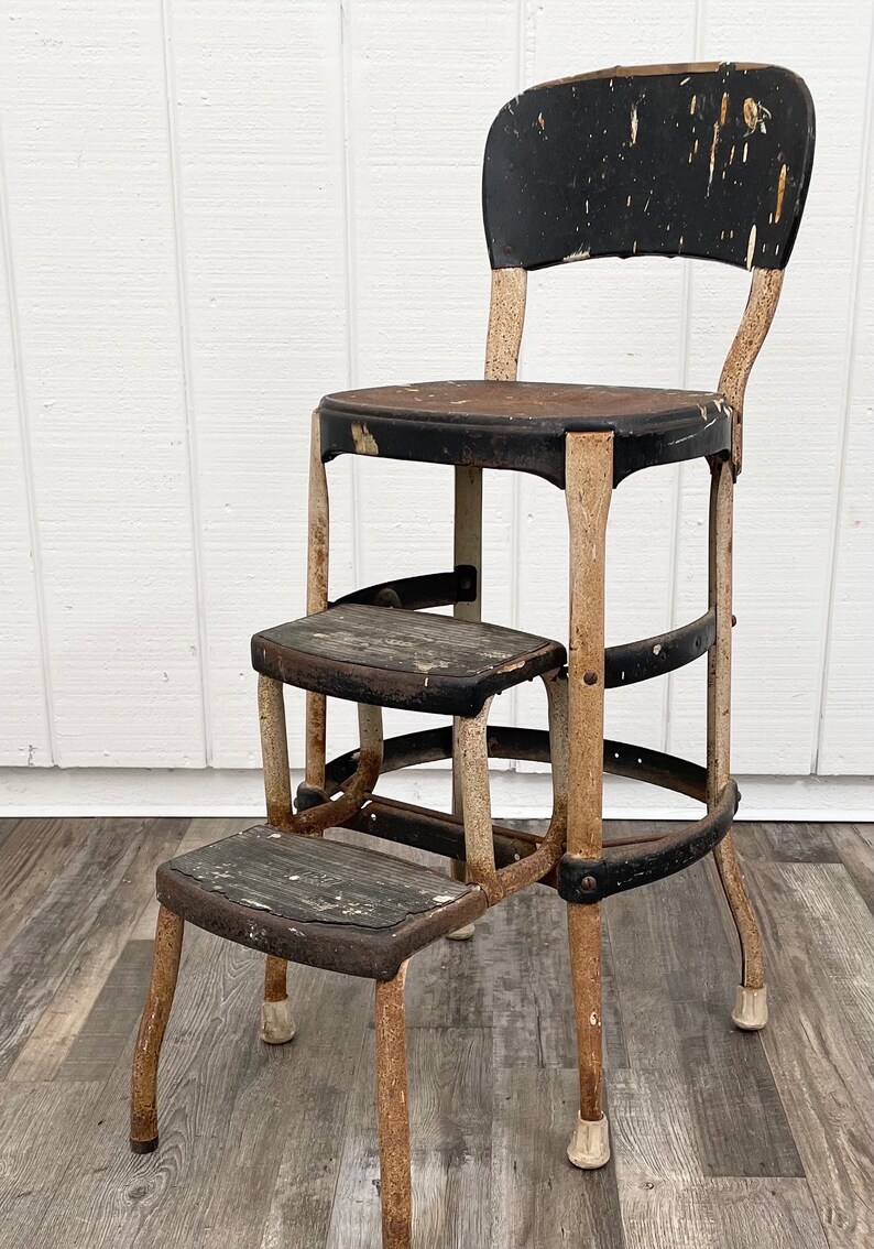 Rusty Cosco Chair - Vintage Step Stool Kitchen Furniture - Rusty ...