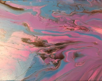 Galaxy Fluid Art Canvas – Blue, Purple, Pink Wall Decor