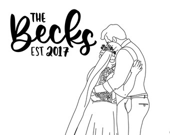 Retrato digital de la boda, retrato de la boda, retrato digital, arte de la boda