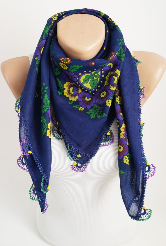 Antique vintage Turkish hair scarf, oya yazma yem… - image 4