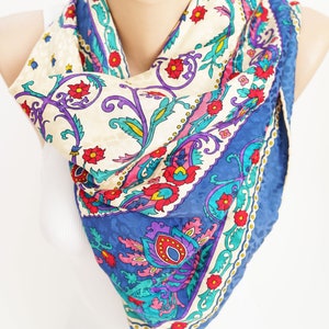 Antique turkish silk scarf, 70s vintage bridesmaid gifts