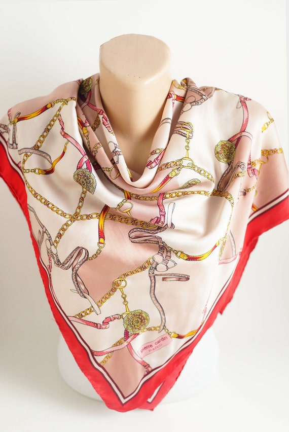 Designer silk scarf, vintage hair scarf, bridesmaid g… Gem