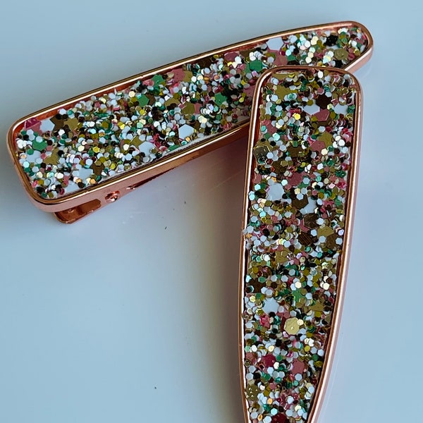 Rose Gold Fall Neutrals Sparkle Clip // Adult Hair Clip // Priced per Clip