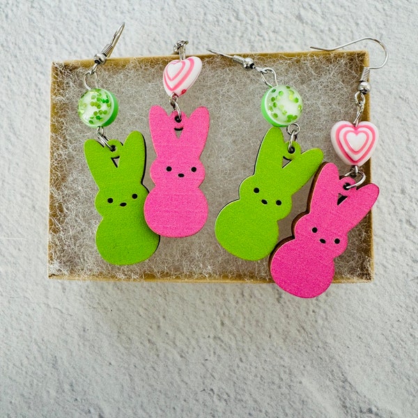 SALE // Easter Bunny Earrings // Marshmallow Bunny // Choose Color