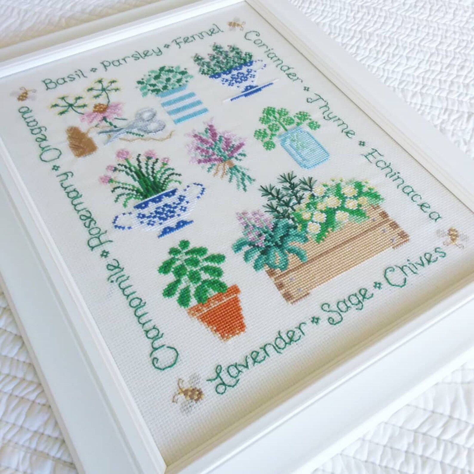 Herb Cross Stitch Pattern Garden Herbs Cross Stitch Design Etsy