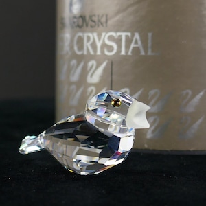 Vintage In box Not Mint Swarovski Figurine SPARROW FROSTED BEAK Clear Crystal