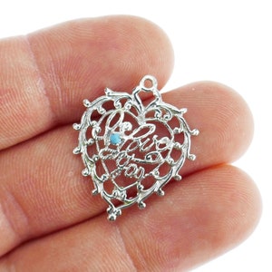Vintage 925 silver Sterling Love You Charm Lucky Pendant charm delicate