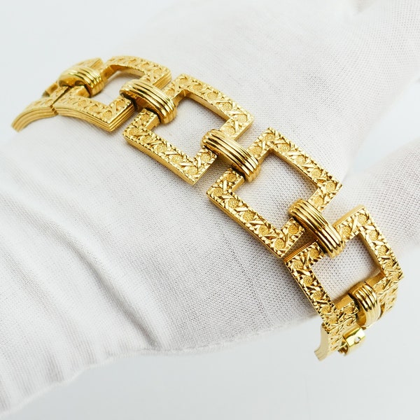 Vintage 90's Christian Dior Bracelet Link chain gold tone Designer
