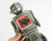 RARE Vintage 1960s Horikawa Mars King TV Robot Japan SH - Battery Operated Tin Toy