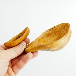 Antique Native Canoe Cup Wood Carved Folk Art &quot; Canadiana Hand Made Vintage
