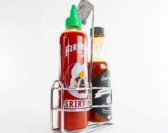 Tabasco Pepper Sauce Condiment Caddy Restaurant Wire Rack McIlhenny Hot Sauce BBQ Table Holder Support display