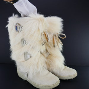 Pajar white fur boots on sale