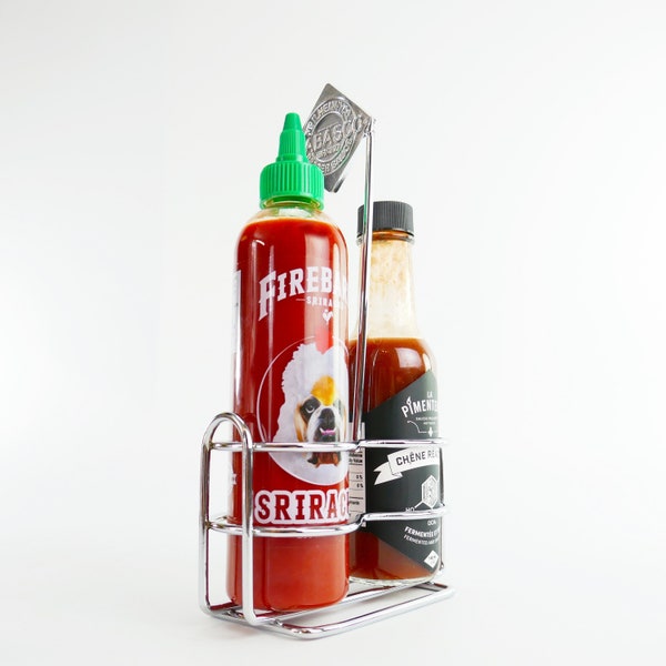 Tabasco Pepper Sauce Condiment Caddy Restaurant Wire Rack McIlhenny - Hot Sauce BBQ Table Holder Support display