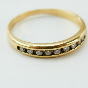 Vintage 585er Gelbgold Diamanten Ringschiene Größe 6,5 US minimalist zart Solid Gold Fineschmuck X265