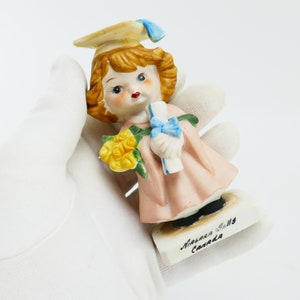Vintage Diploma graduado Toronto recuerdo Chica decoración figura en porcelana Corea