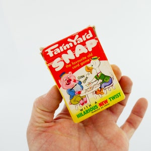 Vintage 1950's 60's Game Cards Deck Retro Paper Ephemera Farm Yard Snap Russell Card games