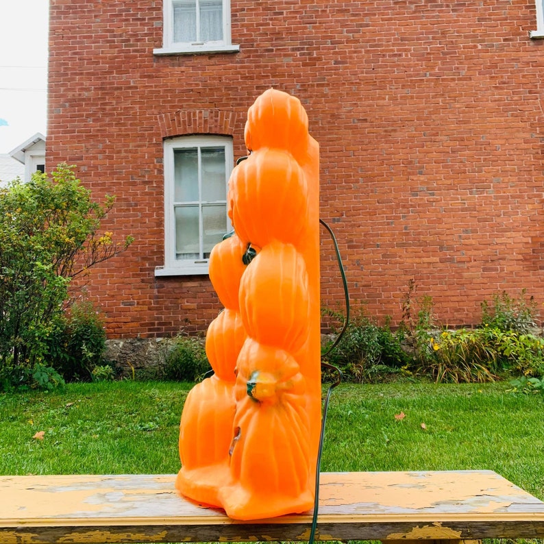 Vintage Plastic Blow Mold Stacked Pumpkin JackOLantern Etsy