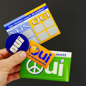 Original Vintage Collectible Lot Stickers Lottery Quebec Canada Memorabilia Parti Non Oui referendum