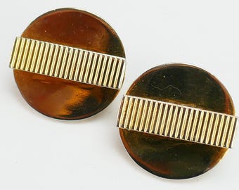 Pendientes de clip vintage Boucher en tono dorado