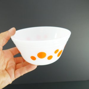 Vintage Federal Orange Dots Mixing Bowl Nesting Mid Century Retro