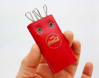 Vintage Lederhalter Schlüssel Coca Cola Rot Buvez Französisch