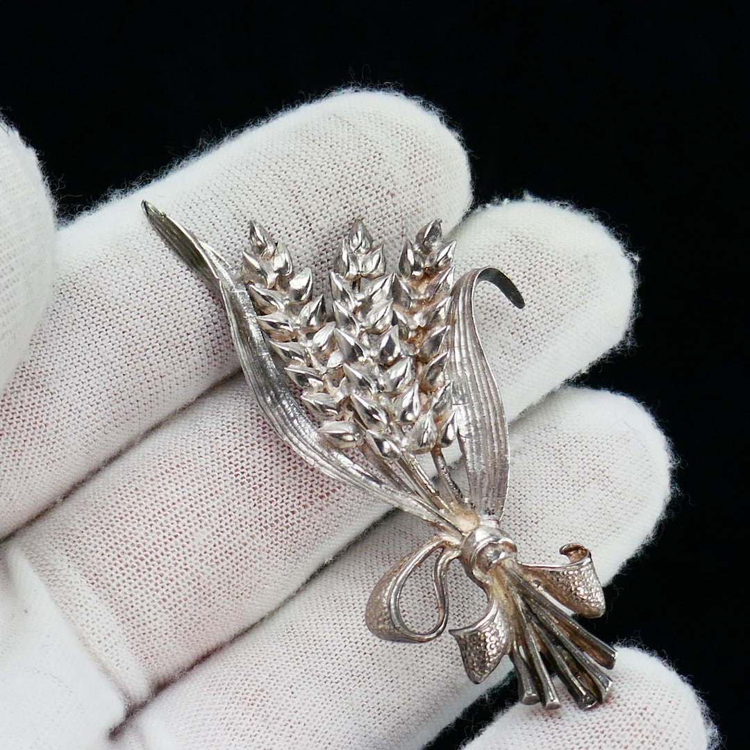 Belle Broche Ancienne En Argent à Motif Fleur (Flam) - Occasion à Prix Doux