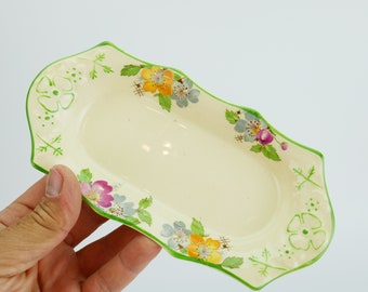 Vintage Marie Fenton kent Teardrop Dish Nussschale Blumen