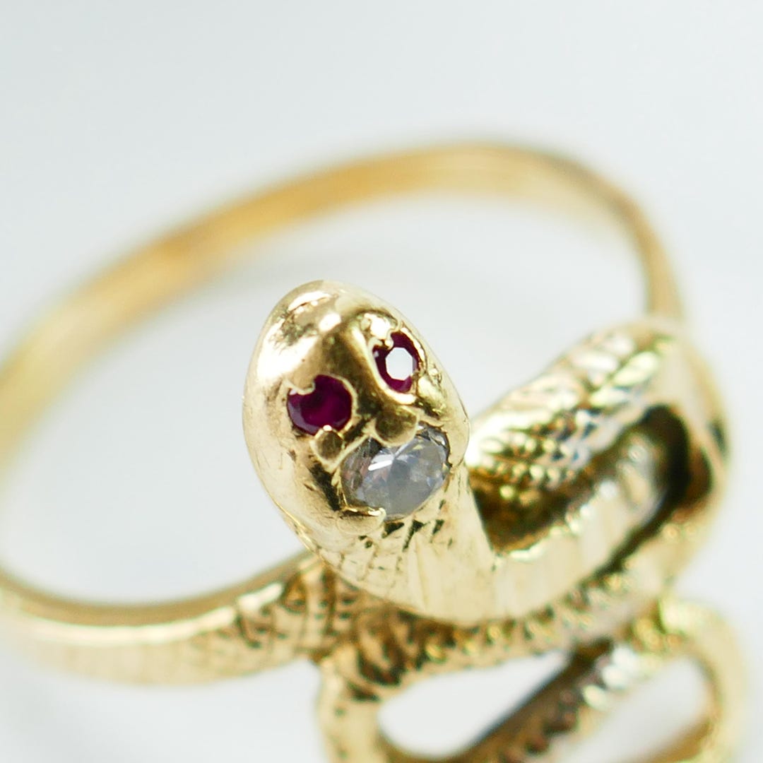 Gold Snake Ring - Size 7 main image 1