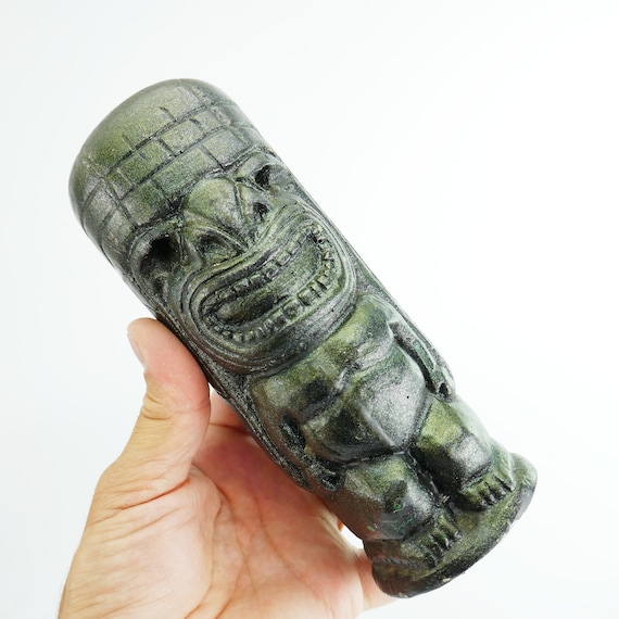 Vintage Rare Tiki Statue 2 Sided Tearing Eyes Candle Burner