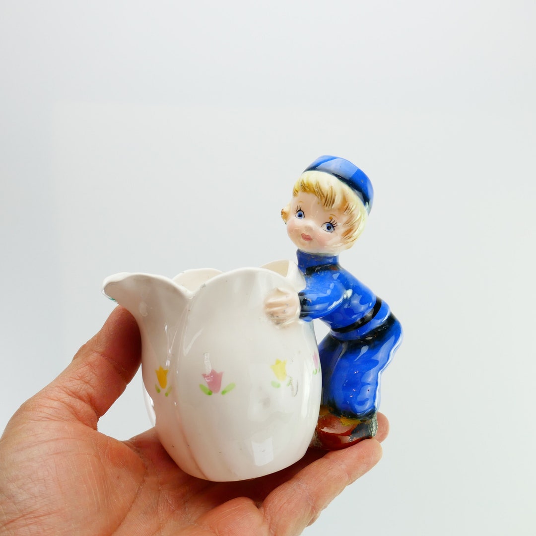 Vintage Lefton Dutch Boy Creamer/planter Pitcher Mr22073 Japan Etsy