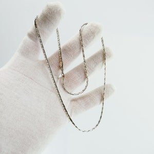 925 Bean link chain Sterling Silver Necklace delicate Italy 20&#39;&#39; 3mm