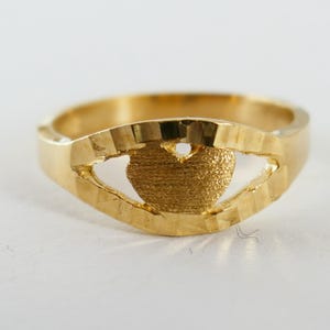 Vintage 10K Gelbgold Ring Herz Größe 3 US minimalist Pinky Mid Finger Fine Jewelry Solid Gold