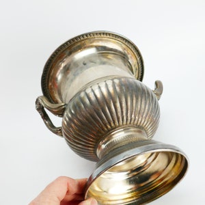 Vintage Silver plated Ice Bucket Pedestal with handle wine cooler Elegance image 4