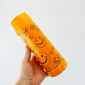 Vintage Thermos Aladdin Smiley Happy Face Plastic Aladdin Thermal Bottle