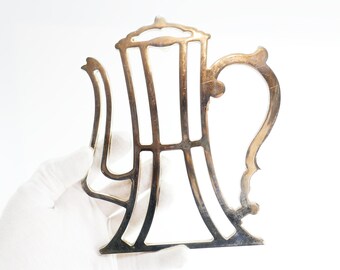 Vintage Italy Teapot Holder E.P. Zinc Trivet Stand