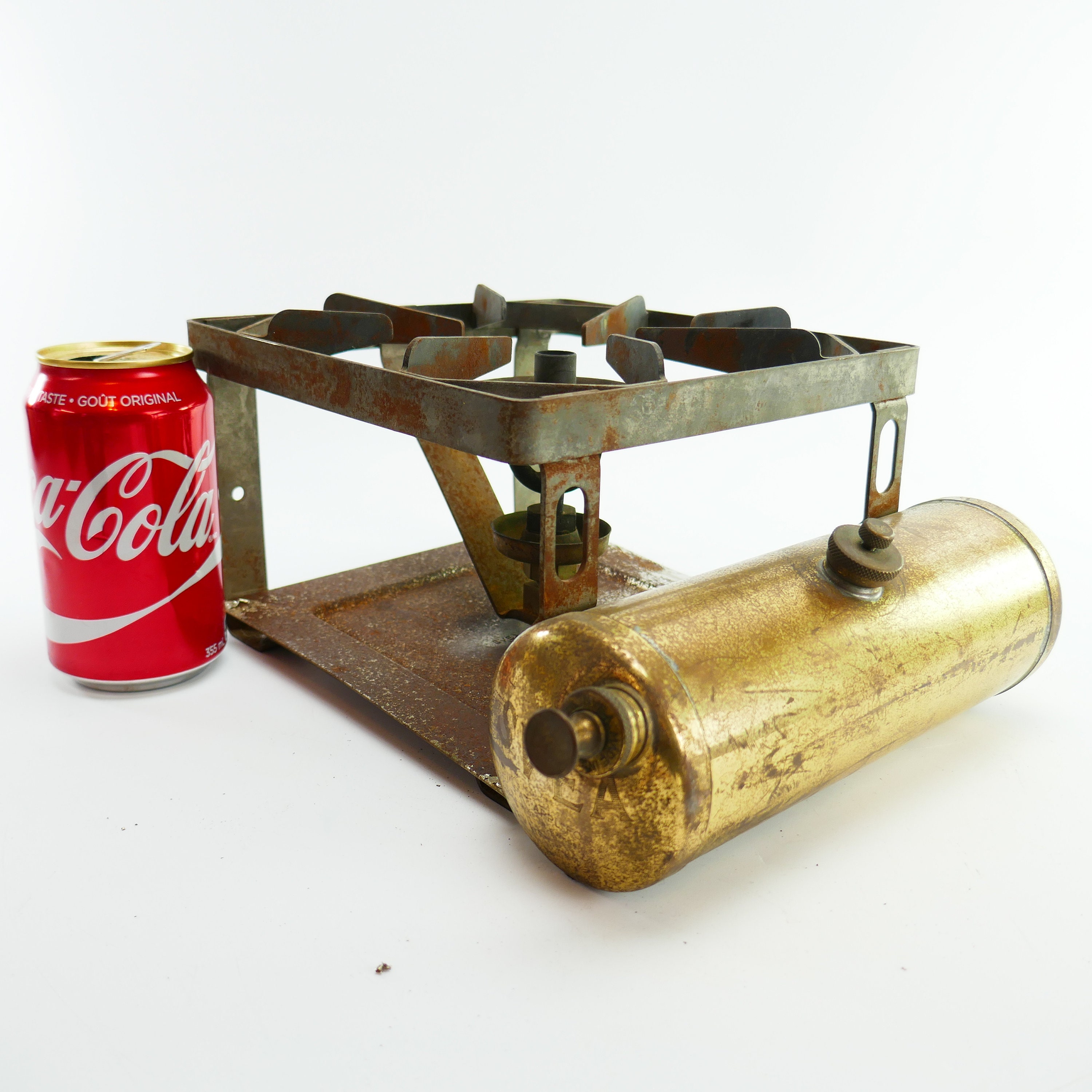 Réchaup Primus Vintage à Butane Avec Socle - État D'usage Incroyable