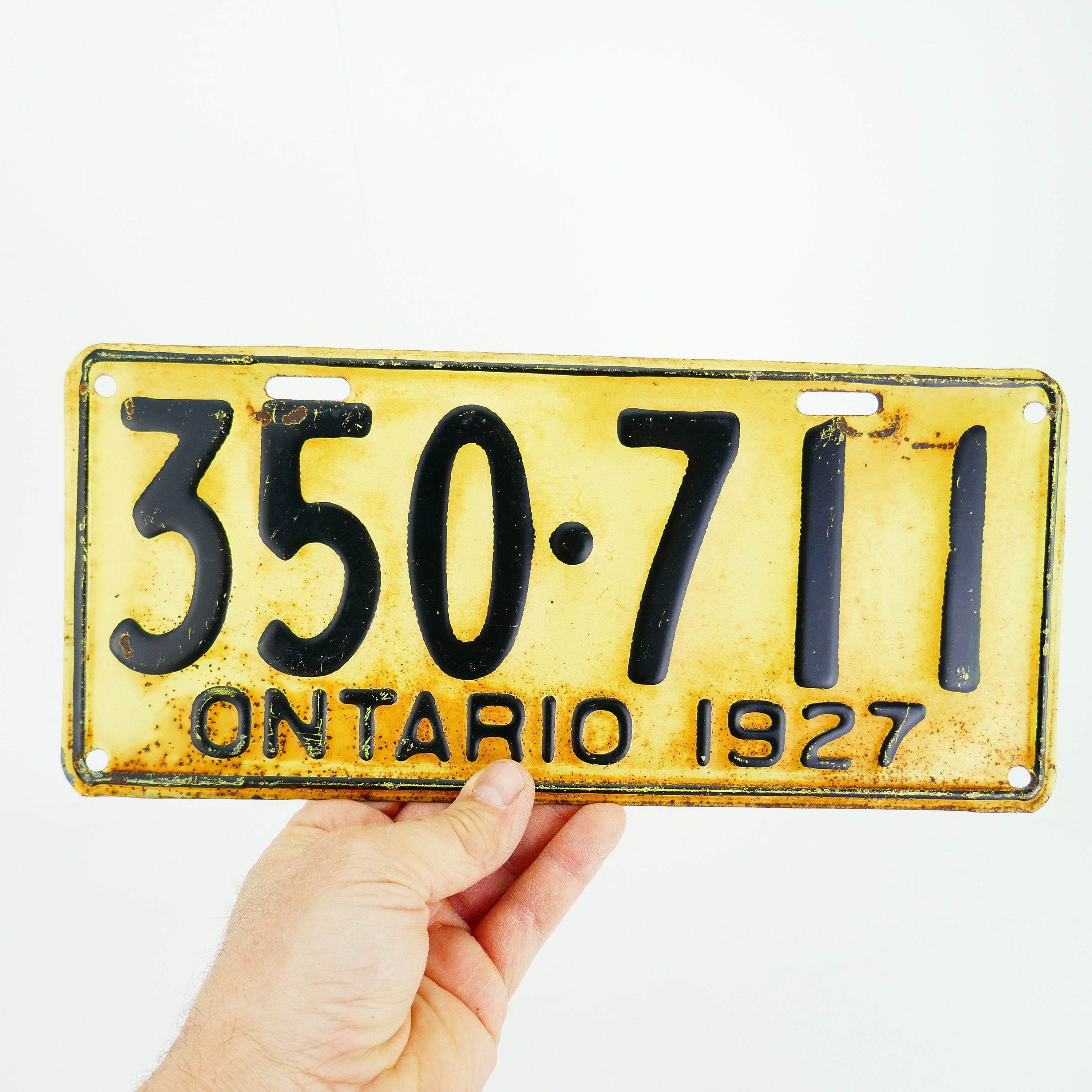 Antique 1927 Ontario License Plate Automobile ID Wall Hanging Etsy UK