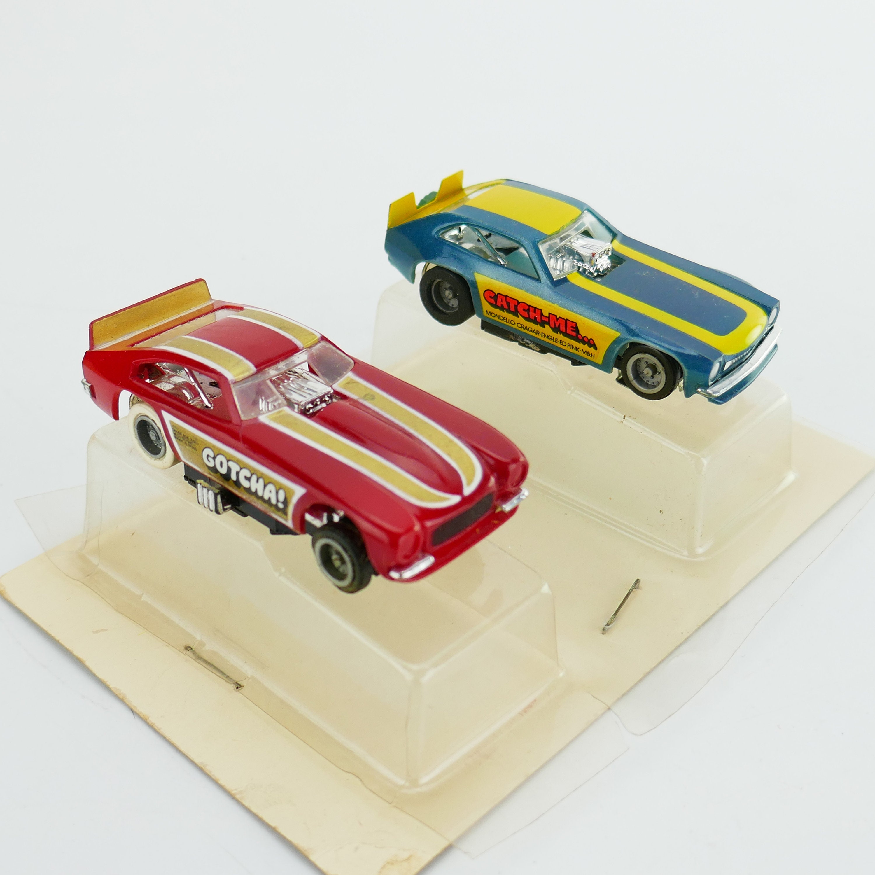 Vintage Slot Cars Tyco Pro CATCH ME Ford Pinto Gotcha Vega Funny