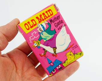 Vintage Old Maid card game Mother Goose edition by Russell Deck Retro Paper Ephemera lovely graphics