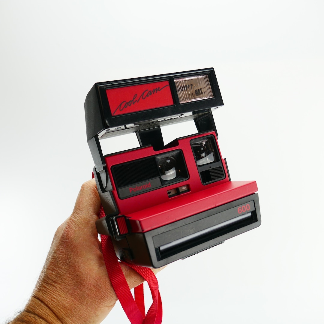 Vintage Camera Polaroid Cool Cam 600 Red Black Film Polaroid Etsy