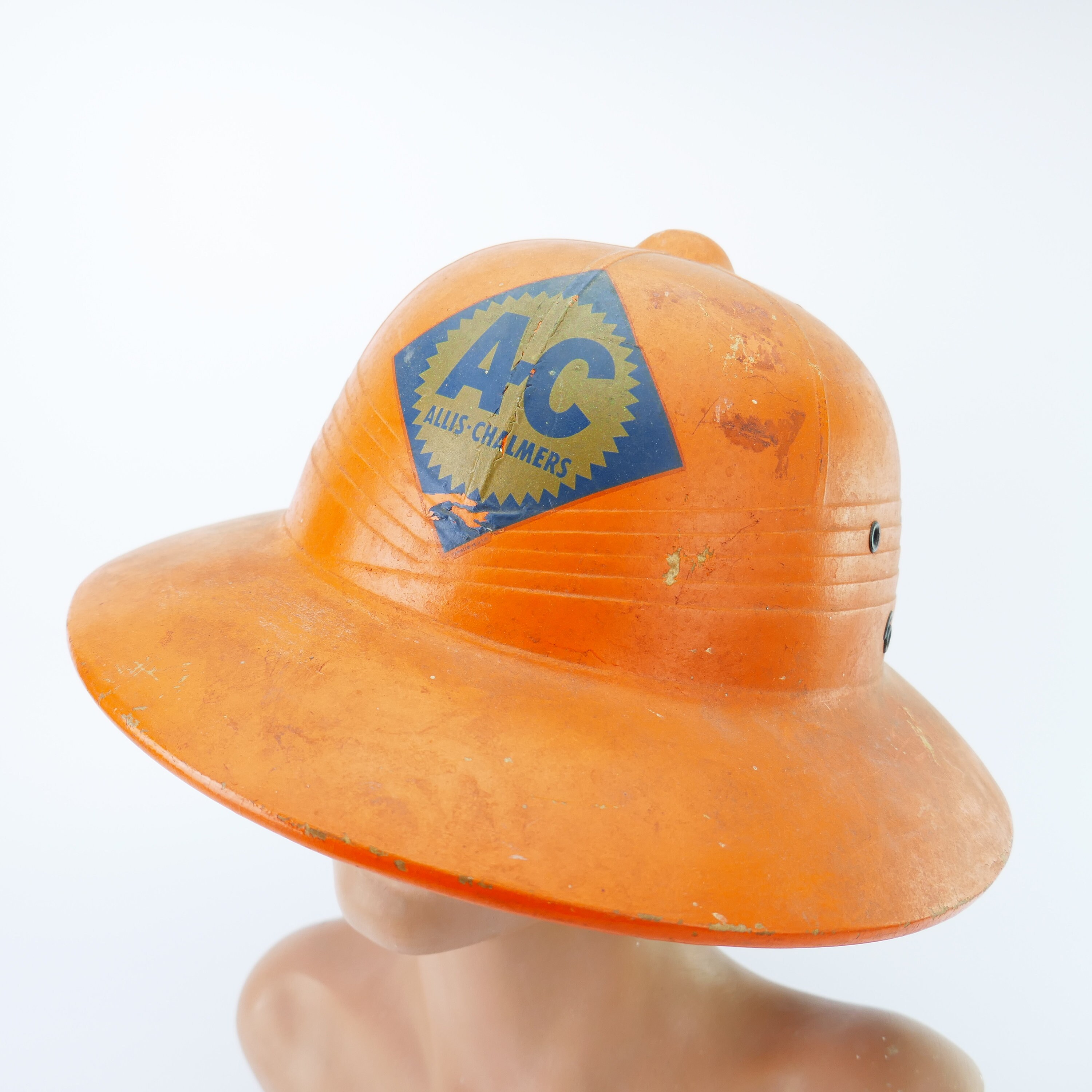 Rare Vintage Allis Chalmers Safari Hat safety Orange AC