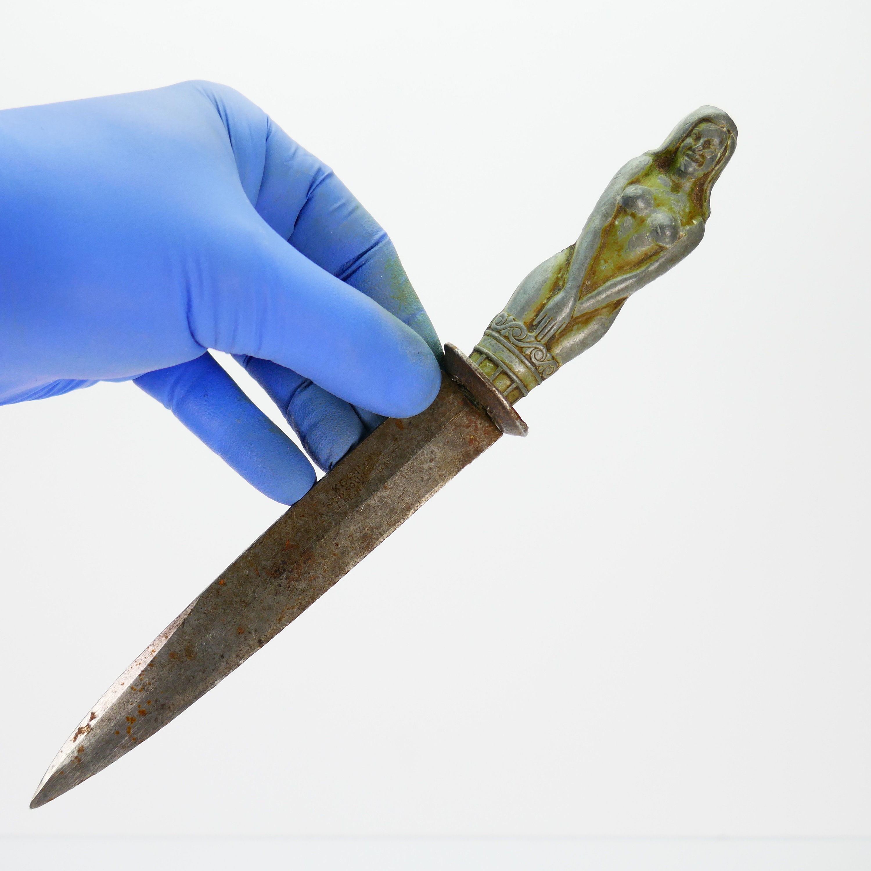 Vintage Korium Solingen Germany Forged Steel Dagger Nude Lady WWII